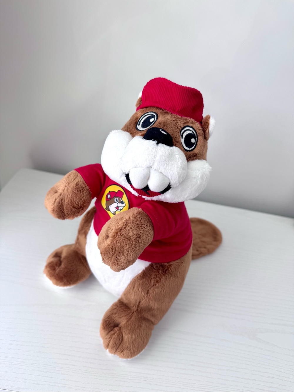 Buc-ees Plush Beaver Stuffed Animal - Brown with Red Shirt
